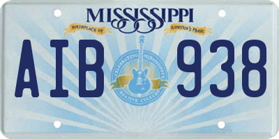 MS license plate AIB938