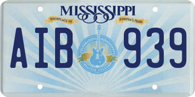 MS license plate AIB939