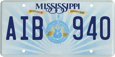 MS license plate AIB940