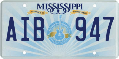 MS license plate AIB947
