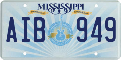 MS license plate AIB949