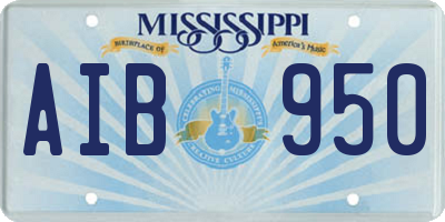 MS license plate AIB950
