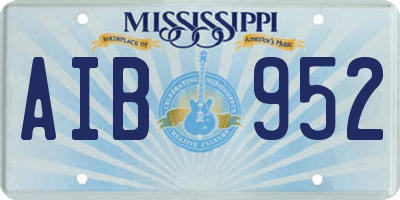 MS license plate AIB952