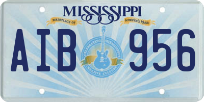 MS license plate AIB956