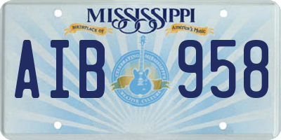 MS license plate AIB958
