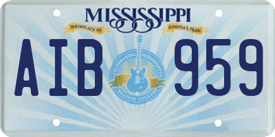 MS license plate AIB959