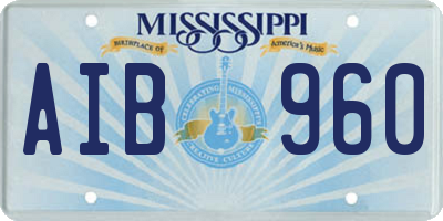 MS license plate AIB960