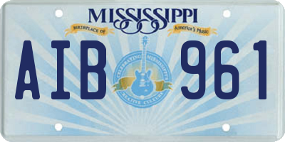 MS license plate AIB961