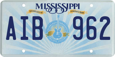 MS license plate AIB962