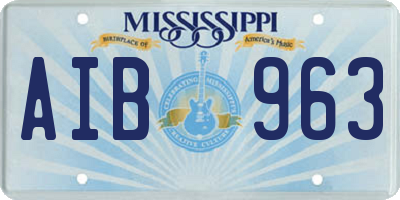 MS license plate AIB963