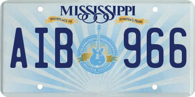 MS license plate AIB966
