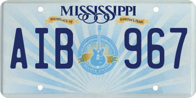 MS license plate AIB967