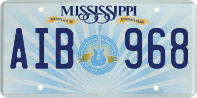 MS license plate AIB968