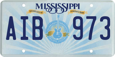 MS license plate AIB973
