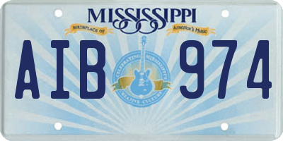 MS license plate AIB974