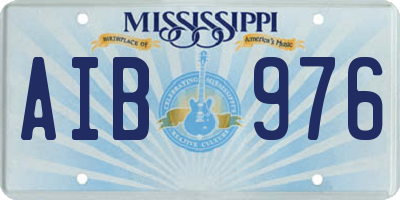 MS license plate AIB976