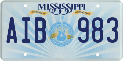MS license plate AIB983
