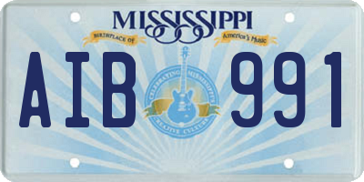 MS license plate AIB991