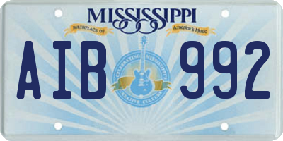MS license plate AIB992