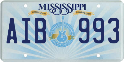 MS license plate AIB993