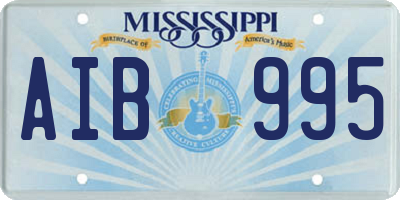 MS license plate AIB995