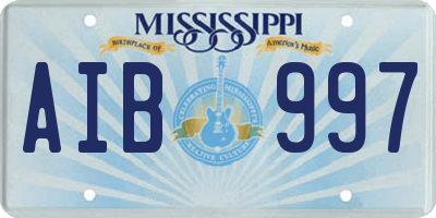 MS license plate AIB997