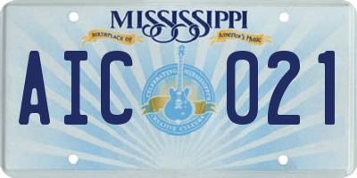 MS license plate AIC021