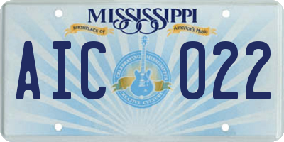 MS license plate AIC022