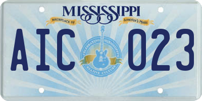 MS license plate AIC023