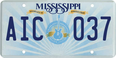 MS license plate AIC037