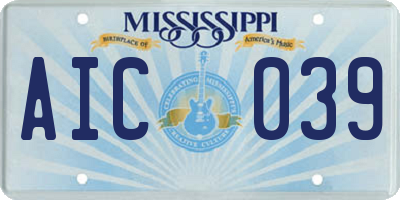 MS license plate AIC039
