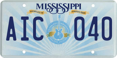 MS license plate AIC040
