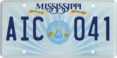 MS license plate AIC041