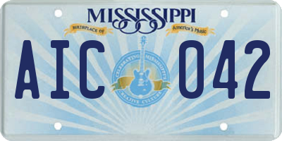 MS license plate AIC042