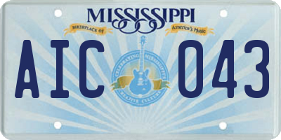 MS license plate AIC043