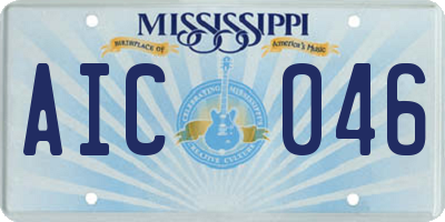 MS license plate AIC046