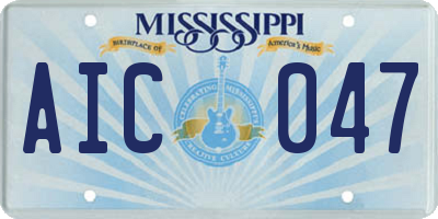 MS license plate AIC047