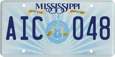 MS license plate AIC048