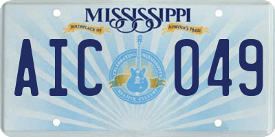 MS license plate AIC049
