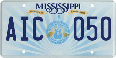 MS license plate AIC050