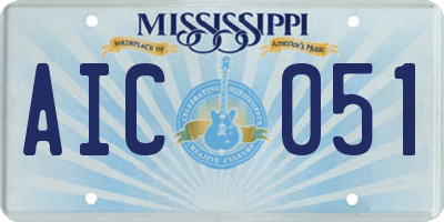 MS license plate AIC051
