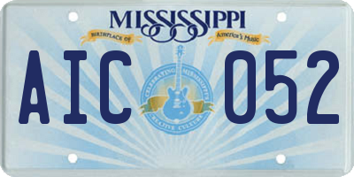 MS license plate AIC052