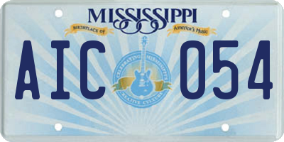 MS license plate AIC054