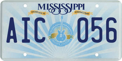 MS license plate AIC056