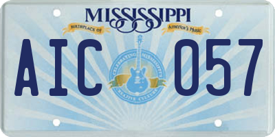 MS license plate AIC057