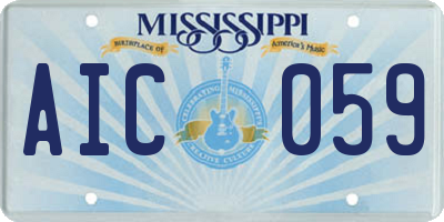 MS license plate AIC059