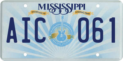 MS license plate AIC061