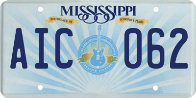 MS license plate AIC062