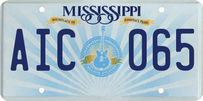 MS license plate AIC065