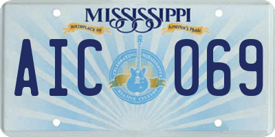 MS license plate AIC069